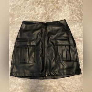 Steve Madden Black Leather Skirt
